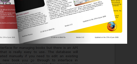 Flip book overlay on a web page